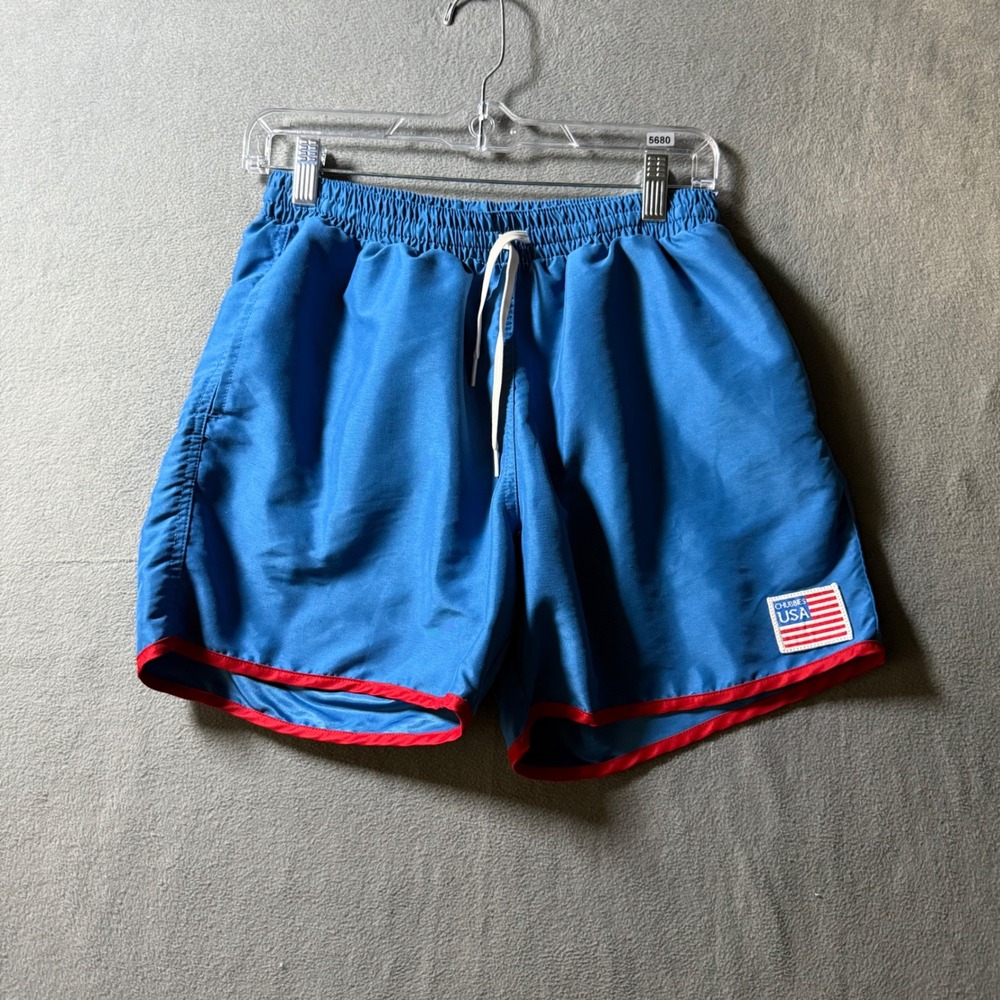 Chubbies Mens Blue Red USA Flag Swim Trunks Mesh Lined Shorts Size M 5.5 Inseam